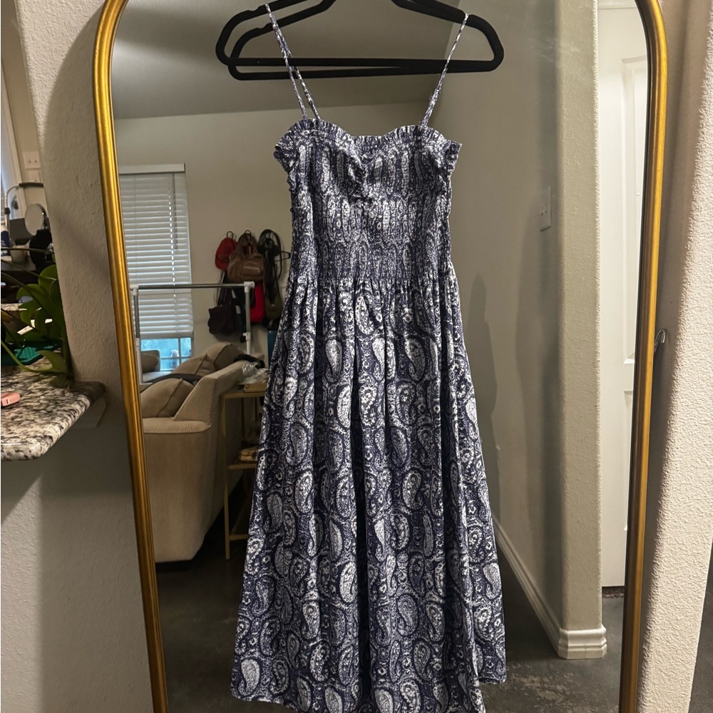 H&M Blue Paisley Smocked Dress - Picture 2 of 5
